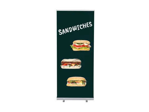 Roll-Banner 85x200 complete set met print "Sandwiches"
