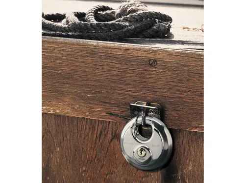 Hangslot MasterLock discus versterkte beugel RVS 70mm