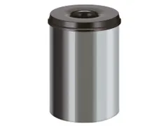 Vlamdovende Papierbak RVS Zwart 30 Liter