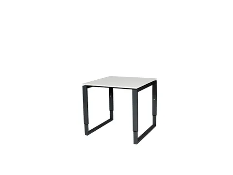 Domino Plus Bureau Hoogte Verstelbaar 800x800mm Wit 25mm Zwart O-Poot