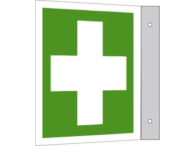 EHBO-bord,EHBO,uithangbord,aluminium,lang nalichtend,HxB 200x200mm