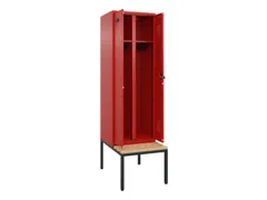 locker met bank,voor scheiding van kleding,HxBxD 2120x600x815mm,2vak
