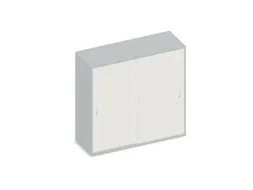 Schuifdeurkast 1150x1200x430mm Decor Romp Lichtgrijs Decor Front Wit