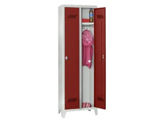 lockerkast v. kinderen,HxBxD 1600x630x500mm,2vak,RAL7035,front RAL3000 - 2