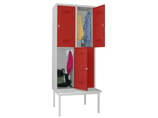 banklocker,dubbeldeks,HxBxD 2150x800x800mm,RAL7035,front RAL3000 - 1