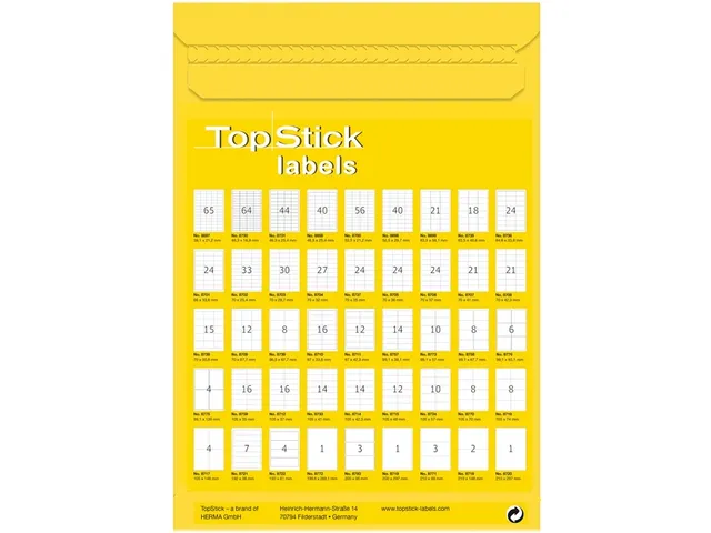Etiket TopStick 8701 66x33.8mm wit 2400 stuks