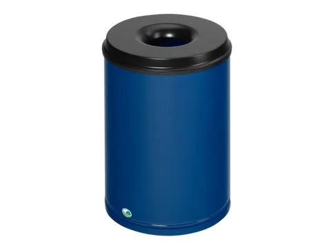 prullenmand zelfblussend 50 liter HxØ 520x375mm kop zwart blauw