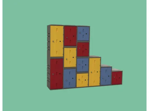 loper,v. muntslot,v. Kunststof locker