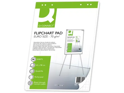 Q-Connect Flipoverpapier 70 gram 65x98cm Geruit 50 vel