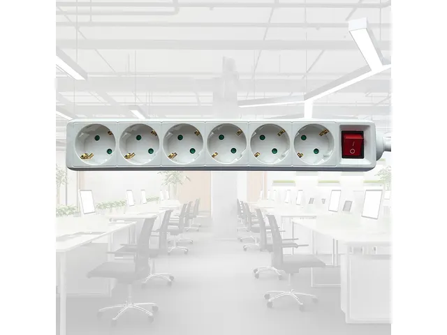 Stekkerdoos BRASQ 6 voudig 1.4 meter wit