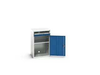 pc-kast 1000x650x550mm toetsenbordblad RAL7035 + RAL5010 - 2