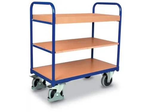Etagewagen 250kg 850x500mm H 950mm 3 Etages Hout Ral5010