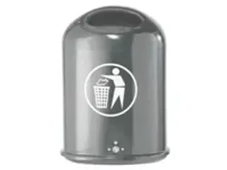 OUTLET Afvalbak Staalplaat 45 Liter Ovale Opening Standaard Antraciet - 1