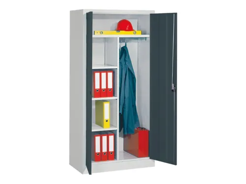 dossier-/kledingkast,HxBxD 1950x1000x500mm,RAL7035,front RAL7016