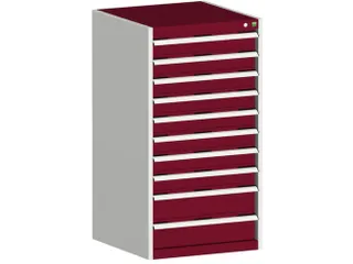ladekast HxBxD 1200x650x650mm 10laden RAL7035 front RAL3004 - 1