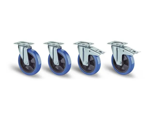 4Roulettes Pivotantes (Kit),2Avec Frein,Force 100Kg,Bandage Élastique