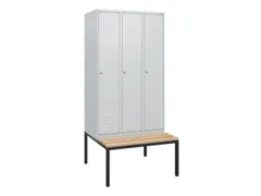 locker met bank,HxBxD 1950x900x815mm,3vak,vak B 300mm,cil.-slot