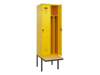 locker met bank,voor scheiding van kleding,HxBxD 2120x600x815mm,2vak - 1