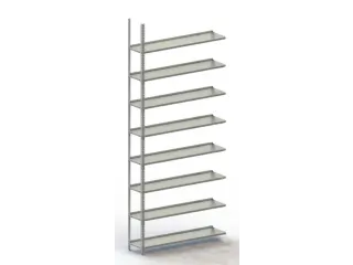 Schroefstelling Aanbouwveld Ral7035 2500x1252x304mm 8legborden 75kg - 1