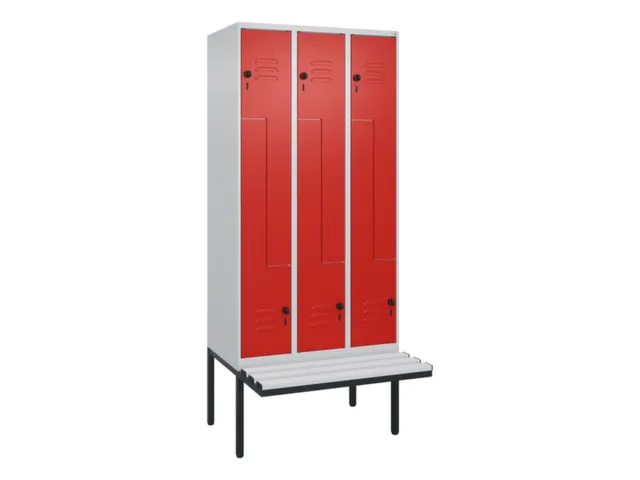 Z-garderobekast,HxBxD 2120x900x815mm,6vak,vak B 300mm,draaigrendel