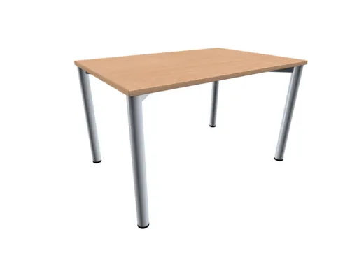 vergadertafel HxBxD 72x120x80cm rechthoekig Beuken 4voeten Alu