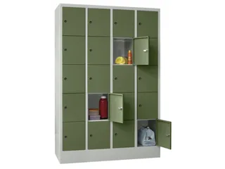 lockerkast,4x5vakken,vak B 300mm,cil.-slot,RAL7035,front RAL6011 - 2