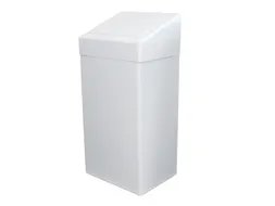 Afvalbak 438415 50 Liter staal wit gemoffeld