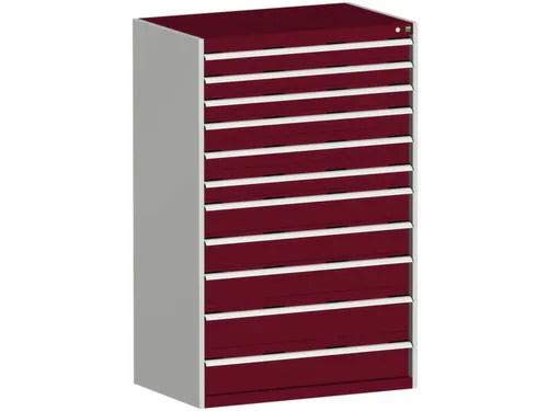 ladekast HxBxD 1600x1050x650mm 11laden RAL7035 front RAL3004