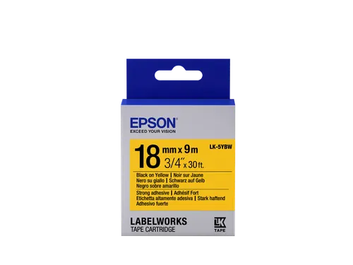 Strong Adhesive Tape - LK-5YBW Strng adh Blk/Yell 18/9