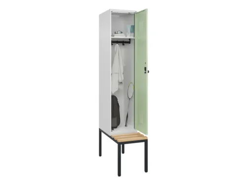 locker met bank,HxBxD 2120x400x815mm,1vak,vak B 400mm,draaigrendel