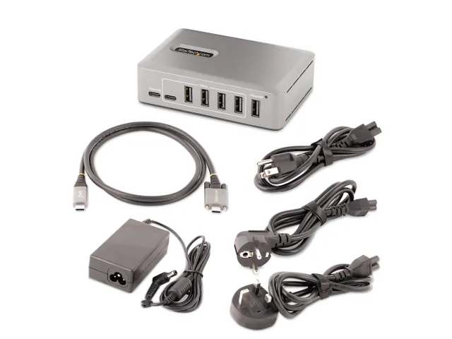 10-poorts USB-C hub desktop USB hub met 8x USB-A en 2x USB-C