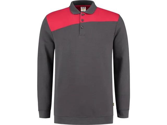 Tricorp 302004 polosweater, grijs/rood, maat 6XL, per stuk