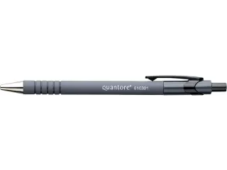 Balpen Quantore rubbergrip drukknop zwart medium - 1