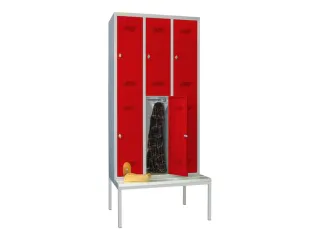 banklocker,dubbeldeks,HxBxD 2150x900x800mm,RAL7035,front RAL3000 - 1