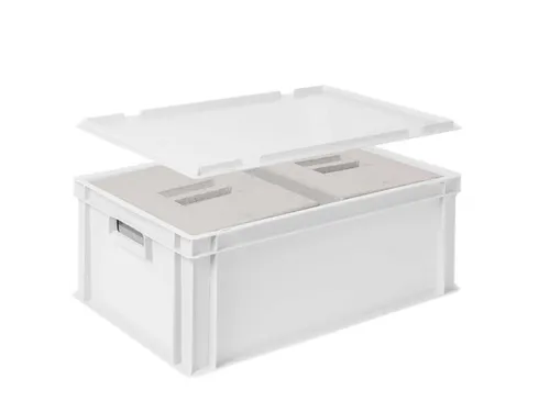 Euronorm-stapelbak,m. 2isoleerboxen,HxLxB 220x600x400mm,44,5/10,4l