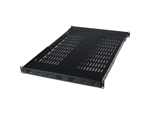 1U verstelbaar geventileerd rack shelf universeel 19'' rackschap zwart