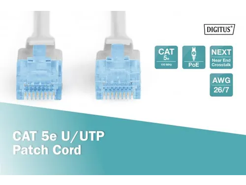 CAT 5e U-UTP patchkabel CU PVC AWG 26/7 Lengte 2m Grijs