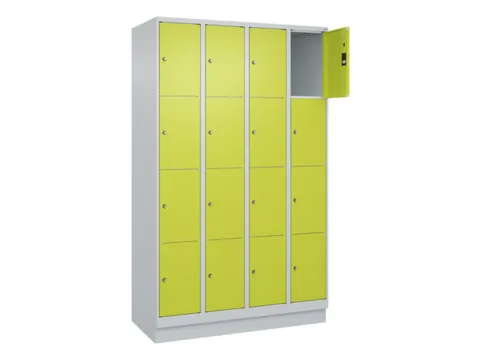 lockerkast,HxBxD 1950x1200x500mm,4x4vakken,vak B 300mm,cil.-slot