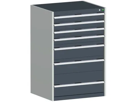 ladekast 1200x800x750mm 7laden zware lasten RAL7035 front RAL7016