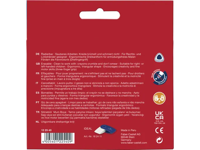Waskrijt Faber Castell Jumbo GRIP doos 12 stuks