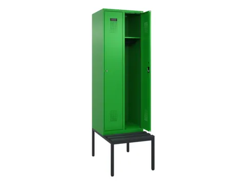locker met bank,HxBxD 2120x600x815mm,2vak,vak B 300mm,cilinderslot