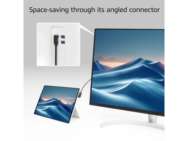 Kabel ACT USB-C hoek links/rechts USB-C hoek boven/beneden 10Gbps 2m