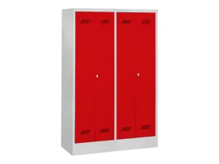 garderobekast,HxBxD 1850x1170x500mm,4vak,RAL7035,front RAL3000 - 2