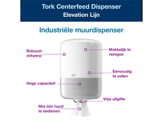 Tork Centerfeed Dispenser Wit M2 559000 Wit - 5