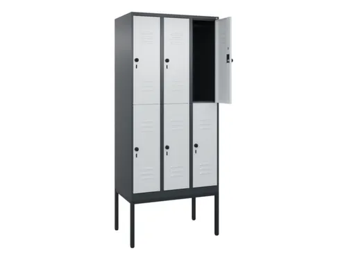 dubbeldekse locker,HxBxD 2120x900x500mm,3x2vak.,vak B 300mm
