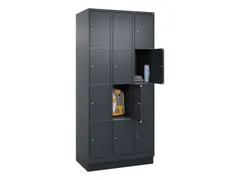 lockerkast,HxBxD 1950x900x500mm,3x4vakken,vak B 300mm,cil.-slot,sokkel