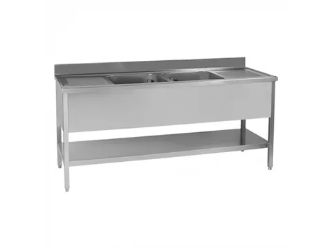 Multinox by Modular Spoeltafel 200cm 2 spoelbakken