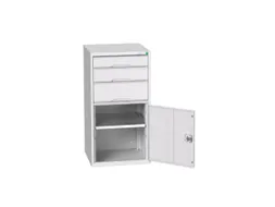 ladekast HxBxD 1000x525x550mm 3laden romp RAL7035 front RAL7035