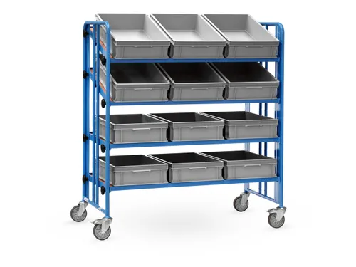 Bakkenwagen 2896 met 12 bakken 300kg 1200x658mm blauw