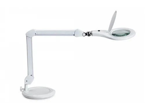 Loeplamp LED MAULmakro Wit met voet
